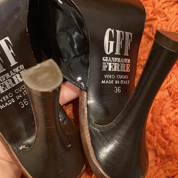 Gianfranco Ferre 90s Y2K Black Heels Size 36 EURO - Picture 4 of 5